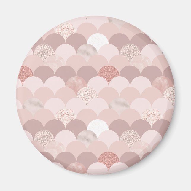 Íman Azulejos rosa Dourados e rosa (Frente)