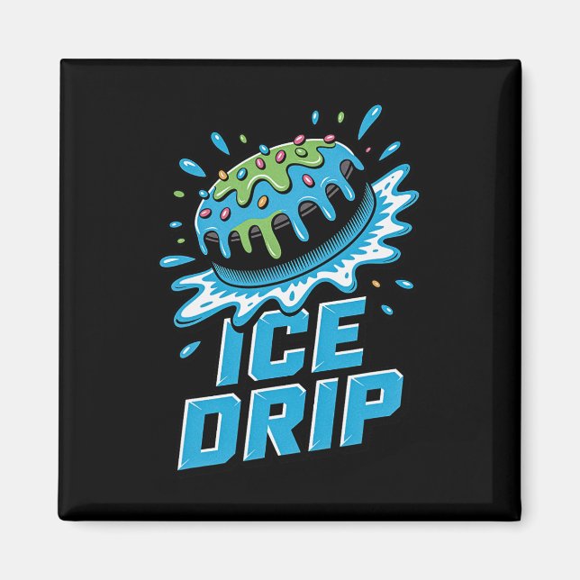 Íman B Drip Gráfico de Disco de Hóquei no Gelo Infantil (Frente)