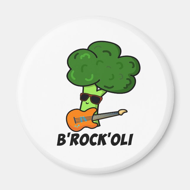 Íman B-Rock-Oli Funny Rocker Broccoli Pun (Frente)