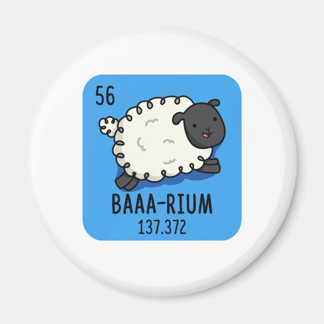 Íman Baa-rium Funny Sheep Chemistry Pun (Frente)