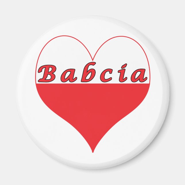 Íman Babcia Polonês Heart (Frente)