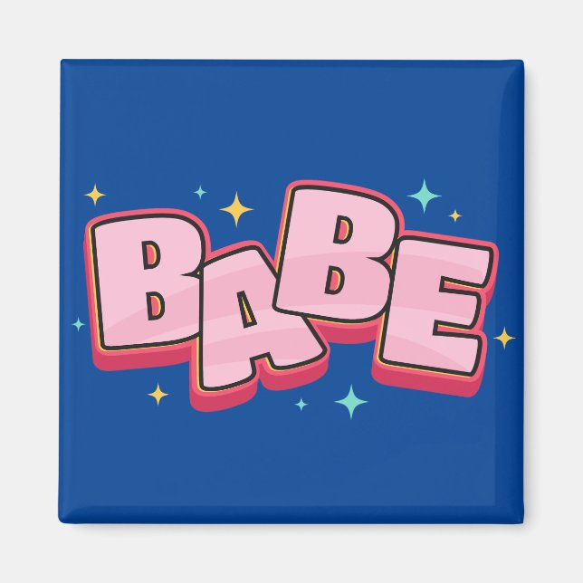Íman Babe design de texto (Frente)