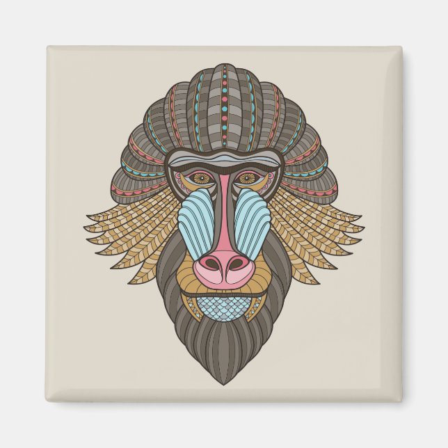 Íman Baboon ilustrado (Frente)