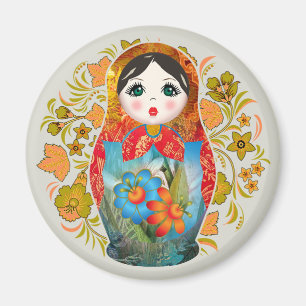 Íman Babushka Russo Matrioshka Nesting Dolls, Magnet