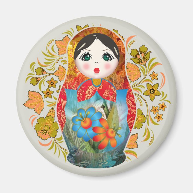 Íman Babushka Russo Matrioshka Nesting Dolls, Magnet (Frente)