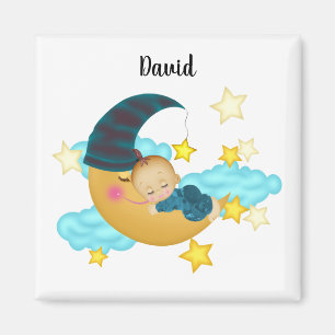 Íman Baby Boy (2) on a Moon Art Baby Beanie