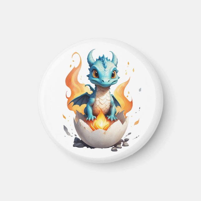 Íman Baby Dragon Hatching Fantasy Magnet (Frente)