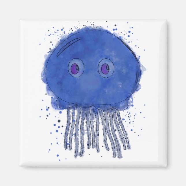 Íman Baby Jellyfish Watercolor (Frente)