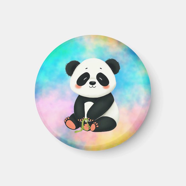Íman Baby Panda está segurando pedaço de bambu (Frente)