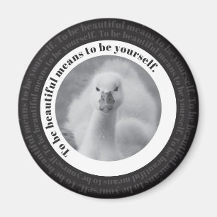 Íman Baby Swan Seja Você Mesmo, Preto E Branco Foto