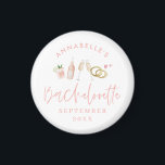 Íman Bachelorette de champanhe moderna cor-de-rosa<br><div class="desc">Champanhe e coquetéis modernos cor-de-rosa,  cor-de-rosa,  favorecem o ímã</div>