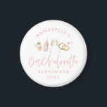 Íman Bachelorette de champanhe moderna cor-de-rosa<br><div class="desc">Champanhe e coquetéis modernos cor-de-rosa,  cor-de-rosa,  favorecem o ímã</div>