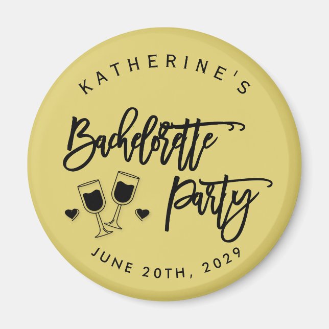 Íman Bachelorette Party Island Citrus Yellow Magnets (Frente)