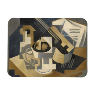 Íman Bacia em uma mesa, 1918 da guitarra e de fruta