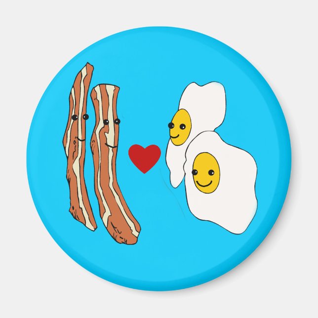 Íman Bacon ama Ovos Engraçado Design Bacon (Frente)