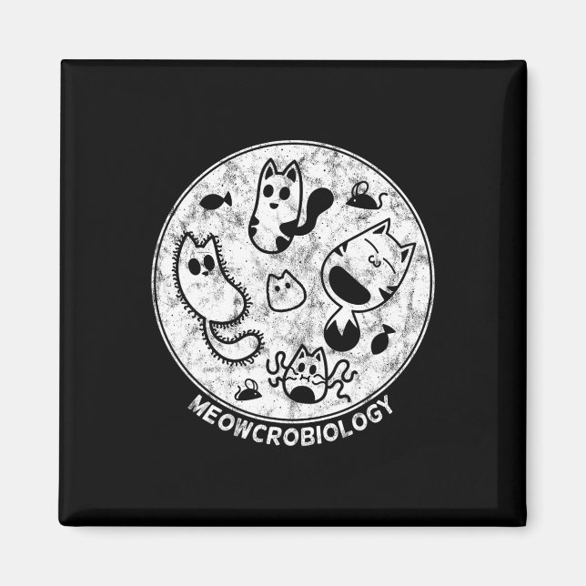 Íman Bactérias Bacterianas Afastadas Gato-Gato Ciência  (Frente)