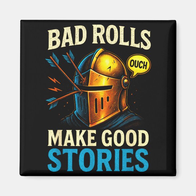 Íman Bad Rolls Make Good Stories - Rpg Gaming Fun  (Frente)