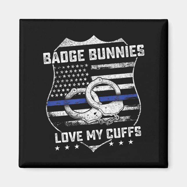 Íman Badge Bunnies Love My Cuffs Funny Lice Humor  (Frente)