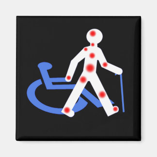 Íman Badge Rond 5 Cm Porte-clefs Handicap invisible / V