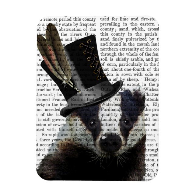 Íman Badger Steampunk no Top Hat (Vertical)