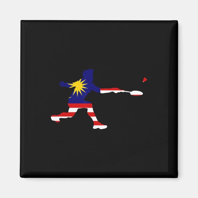 Íman Badminton, Bandeira da Malásia, Racquet Shuttle Me (Frente)