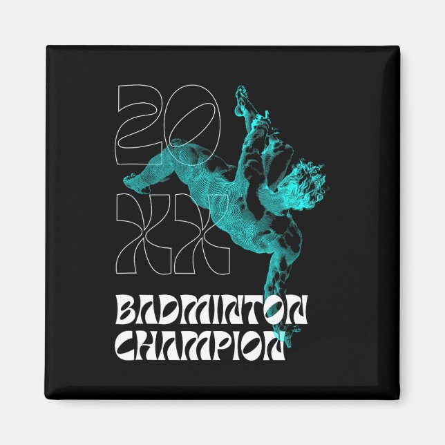 Íman Badminton Champion Racket Shuttle Tournament Winne (Frente)