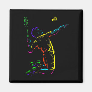 Íman Badminton Graphic Badminton Player Shuttle Sports