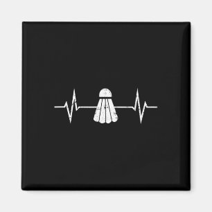 Íman Badminton Heartbeat T Shirt Grunge Gift Player Coa