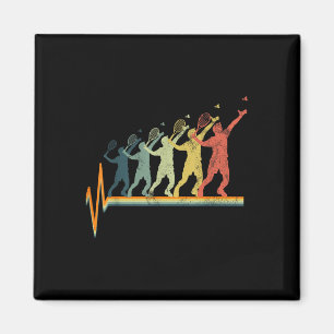 Íman Badminton Heartbeat Vintage Retro Gift