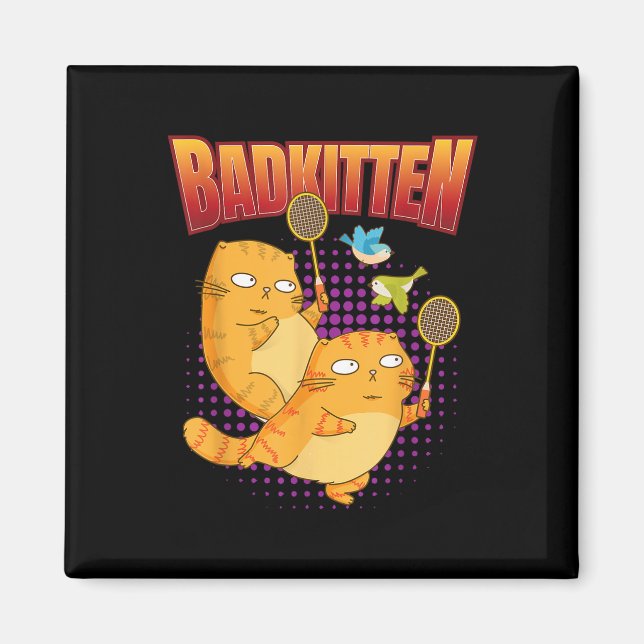 Íman Badminton I Badkitten Cat I Badminton Racket Shutt (Frente)