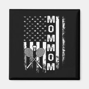 Íman Badminton Mommom Bandeira Americana Natal Vintage 