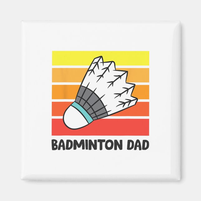 Íman Badminton Pai Engraçado Badminton Pai 1 (Frente)