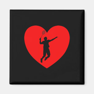 Íman Badminton Player Hearny Engraçado Badminton Para H