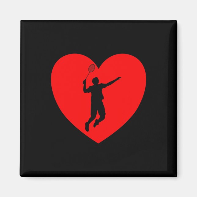 Íman Badminton Player Hearny Engraçado Badminton Para H (Frente)