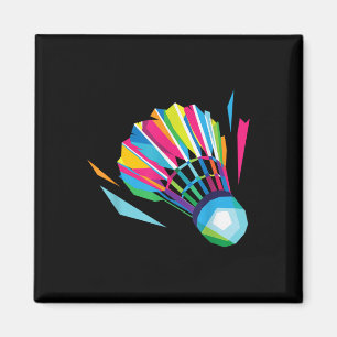 Íman Badminton Shuttle Racquet Sport Badminton Pop Art