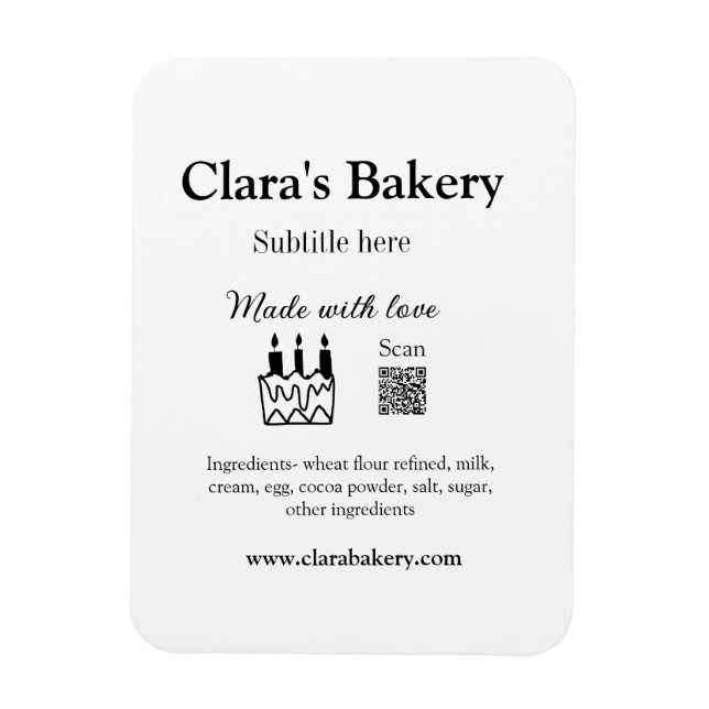 Íman Bagaço de padaria adiciona ingredientes feitos com (Vertical)