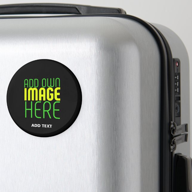 ÍMAN BAGAGEM DE MODELO DE TEXTO DE IMAGEM PRETA SIMPLES (In Situ (Luggage))