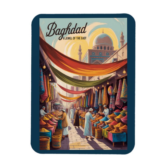 Íman Baghdad Iraq Illustration Travel Art Vintage (Vertical)