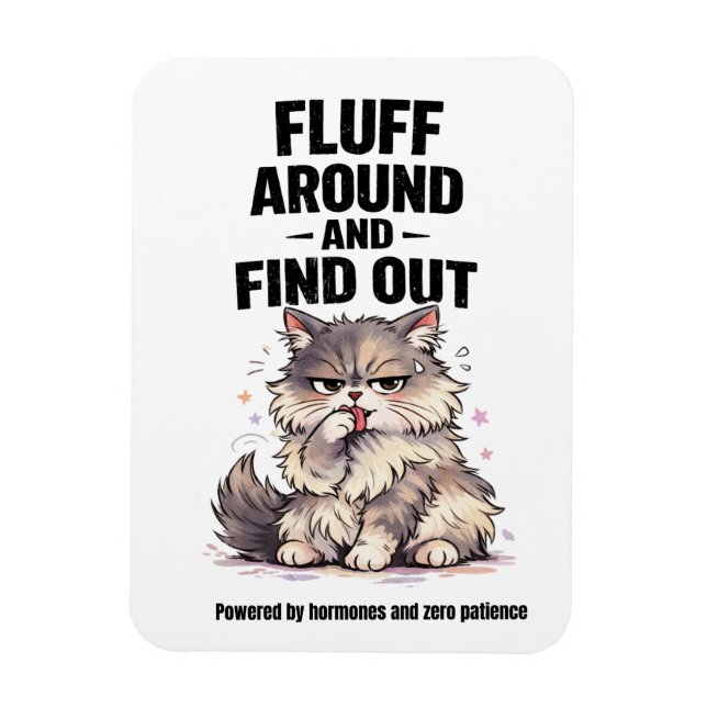 Íman Bagunça Felina Caótica da Perimenopausa (Vertical)