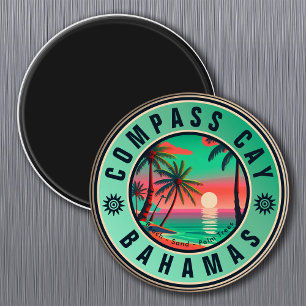 Íman Bahamas Cay Compass Retro Seagull Souvenir 1950