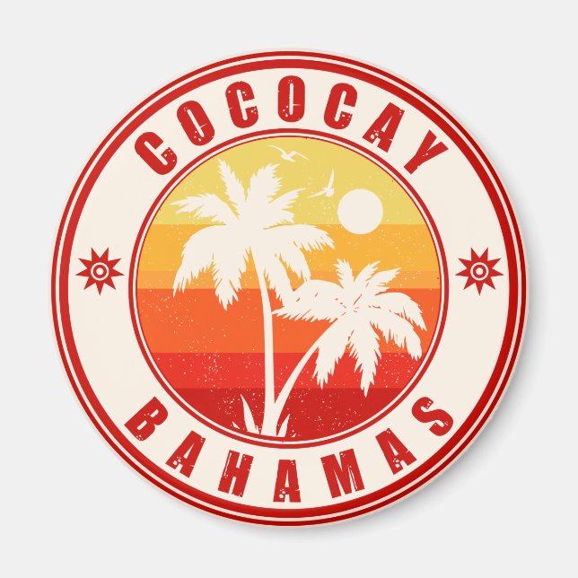 Íman Bahamas de Coco Cay Retro Souvenirs 60s (Frente)