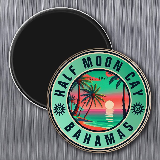 Íman Bahamas de meia lua Retro Retro Souvenir 19560 (Criador carregado)