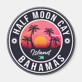 Íman Bahamas de meia lua - Retro Vintage, 80s Souvenir
