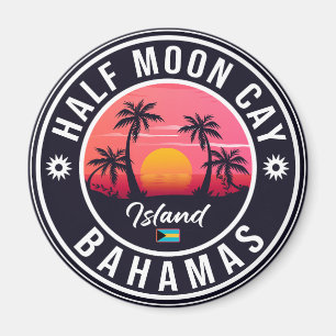Íman Bahamas de meia lua - Retro Vintage, 80s Souvenir