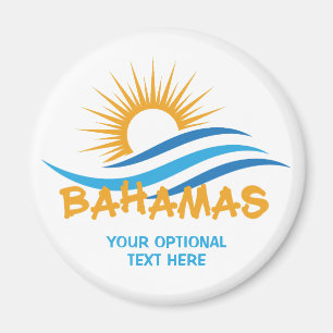 Íman Bahamas de texto personalizado