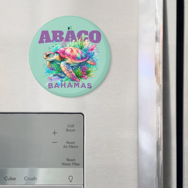 Íman Bahamas Souvenir Presente: Abaco Bahamas Tartaruga (In Situ (Fridge))
