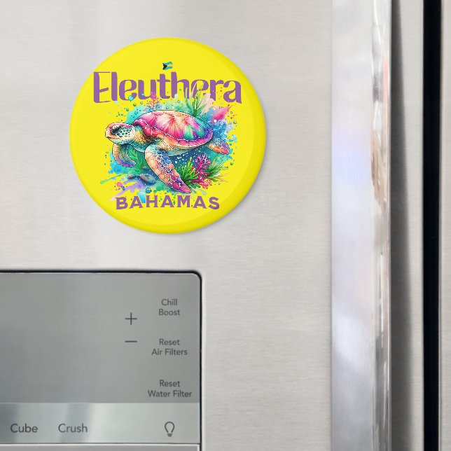 Íman Bahamas Souvenir Presente: Eleuthera Bahamas Turtl (In Situ (Fridge))