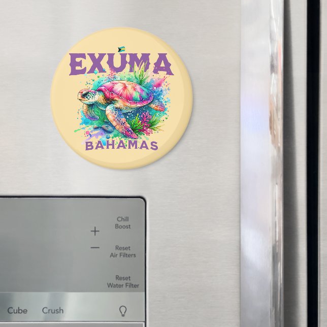 Íman Bahamas Souvenir Presente: Exuma Bahamas Tartaruga (In Situ (Fridge))