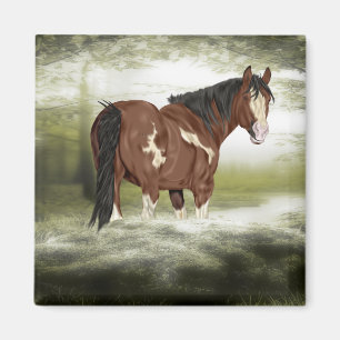 Íman Baía e cavalo da pintura de Overo do respingo do