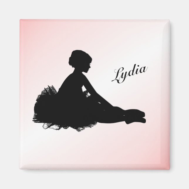Íman Bailarina Cansada Personalizada c/ Nome Rosa (Frente)